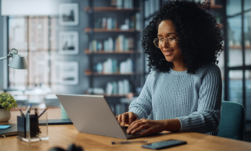 Young woman on computer